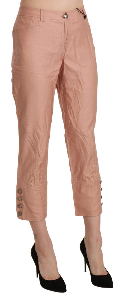 Pantaloni corti a vita alta in cotone rosa Ermanno Scervino