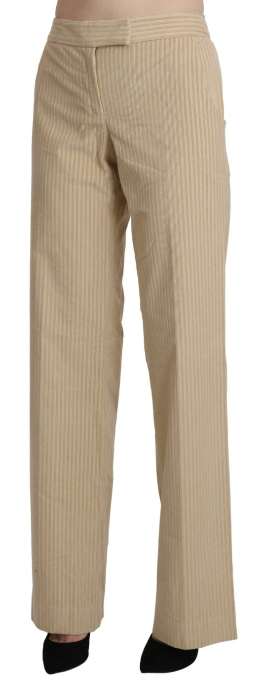 Pantaloni a gamba larga svasati a vita alta beige Ermanno Scervino