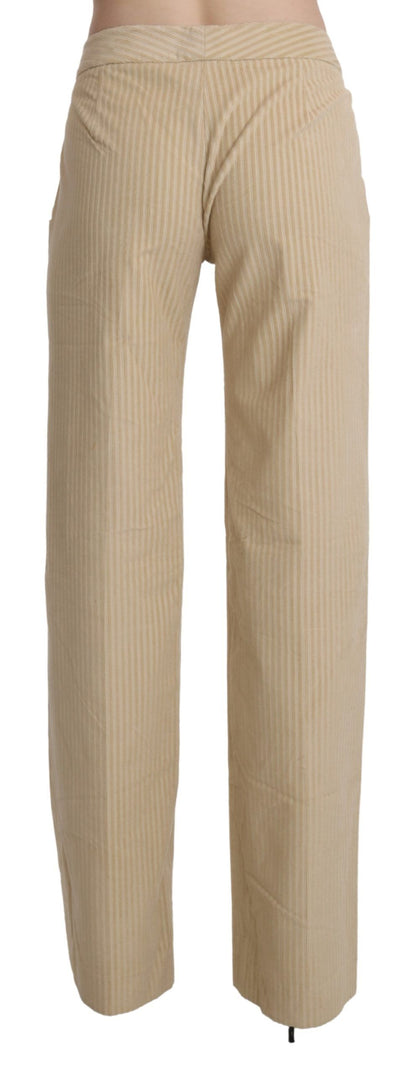 Pantaloni a gamba larga svasati a vita alta beige Ermanno Scervino