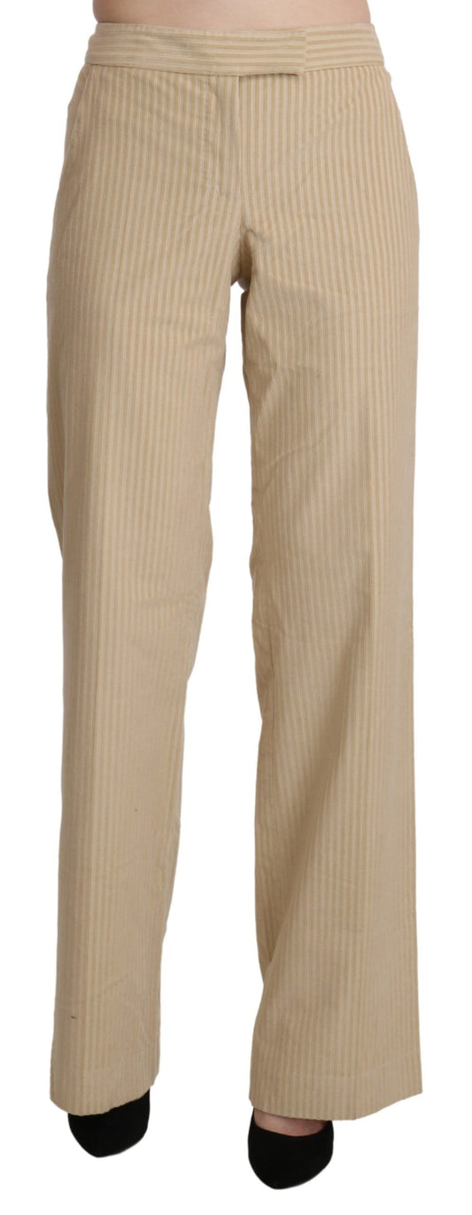 Pantaloni a gamba larga svasati a vita alta beige Ermanno Scervino