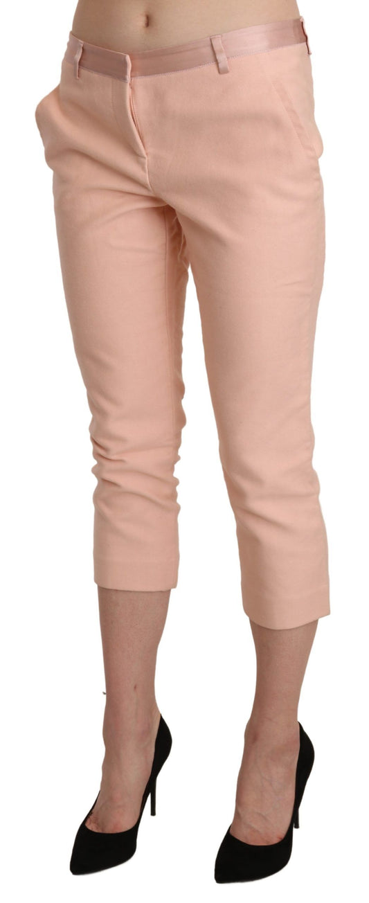 Pantaloni Capri aderenti a vita bassa rosa Ermanno Scervino