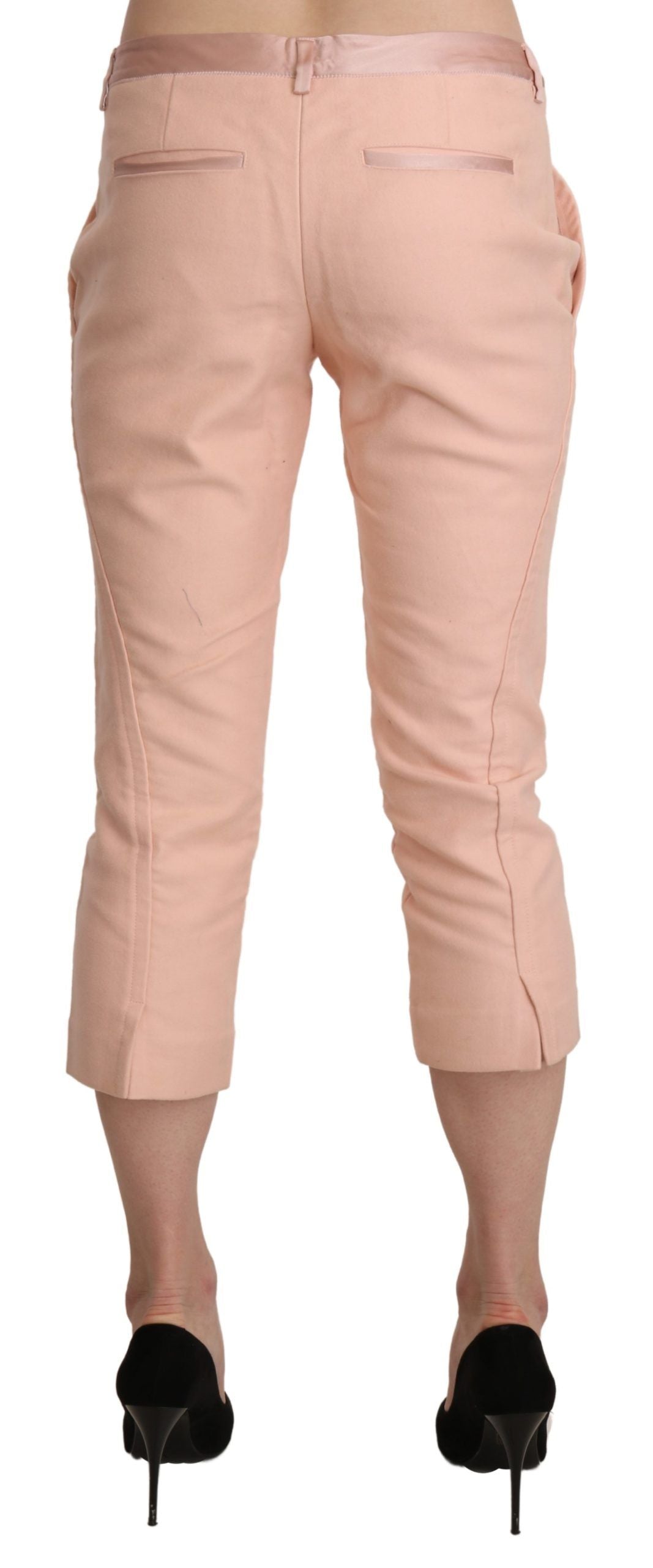Pantaloni Capri aderenti a vita bassa rosa Ermanno Scervino