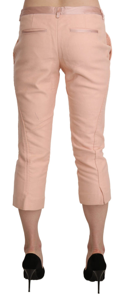Pantaloni Capri aderenti a vita bassa rosa Ermanno Scervino