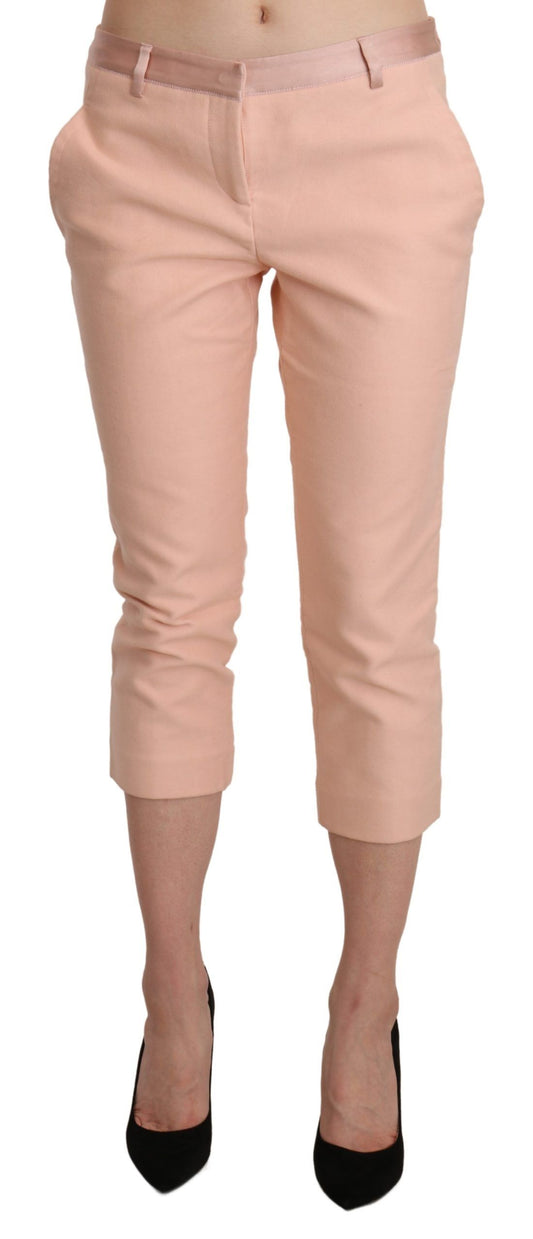 Pantaloni Capri aderenti a vita bassa rosa Ermanno Scervino