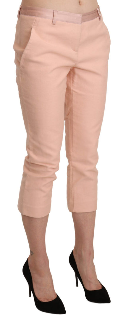 Pantaloni Capri aderenti a vita bassa rosa Ermanno Scervino