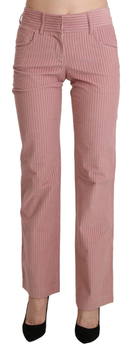 Pantaloni in cotone rosa a vita media dritti Ermanno Scervino