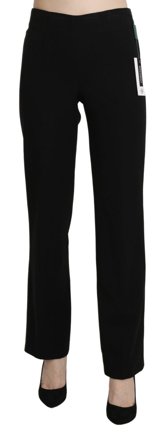 Pantaloni eleganti dritti a vita alta neri BENCIVENGA