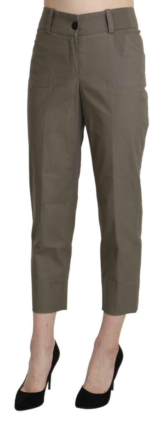 Pantaloni eleganti corti a vita alta grigi BENCIVENGA