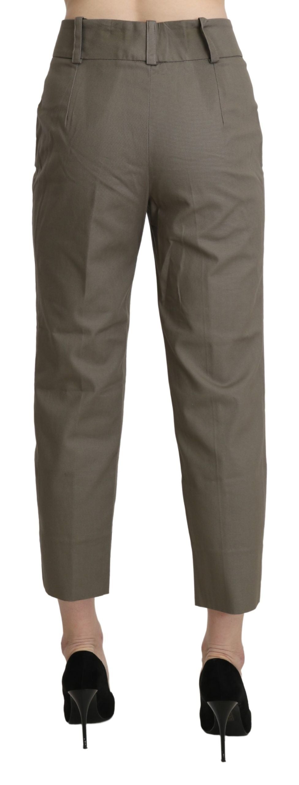 Pantaloni eleganti corti a vita alta grigi BENCIVENGA