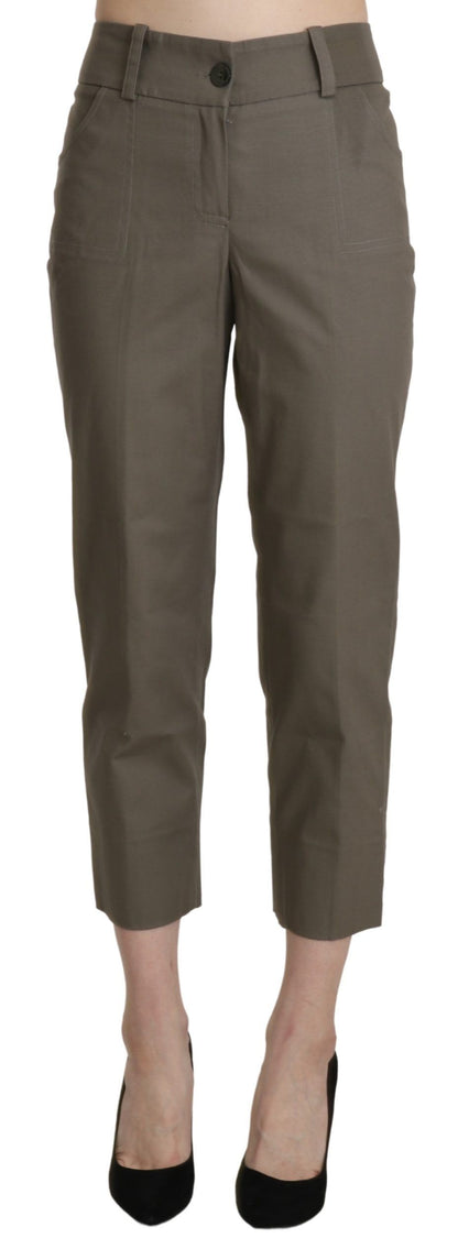 Pantaloni eleganti corti a vita alta grigi BENCIVENGA