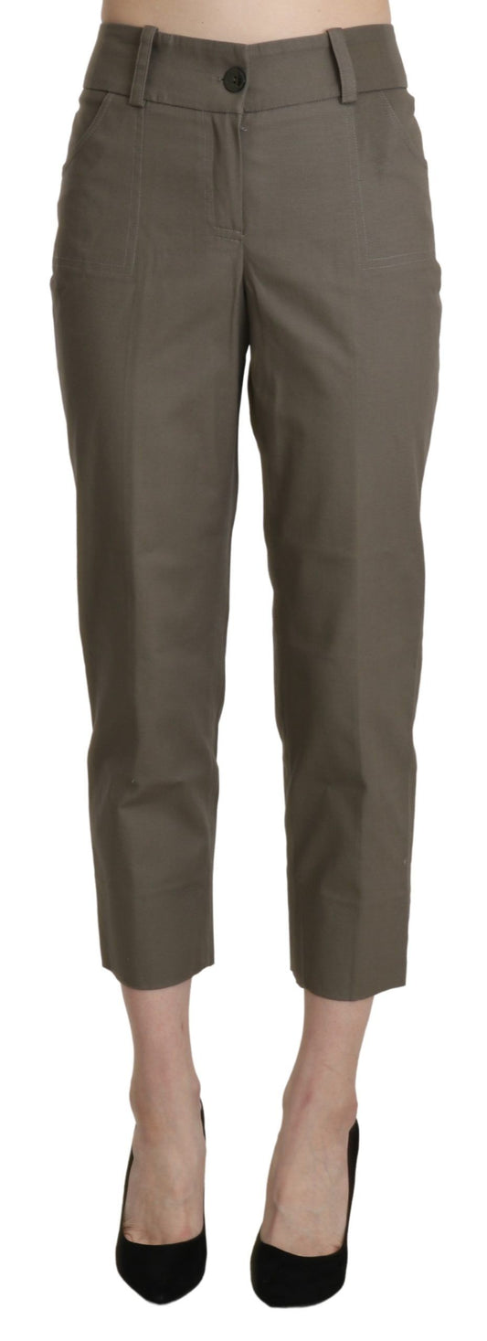 Pantaloni eleganti corti a vita alta grigi BENCIVENGA
