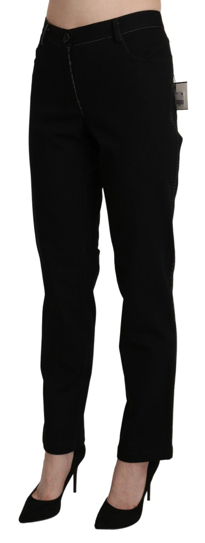 Pantaloni casual dritti a vita alta neri BENCIVENGA