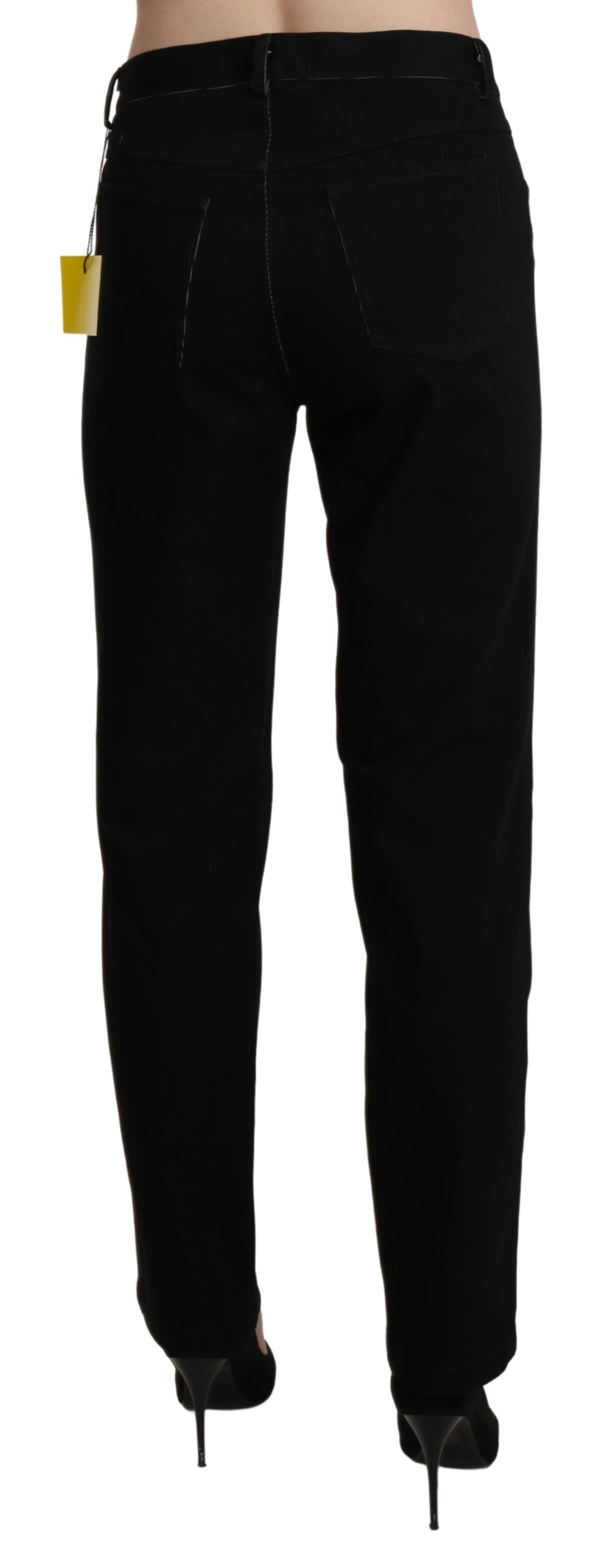 Pantaloni casual dritti a vita alta neri BENCIVENGA