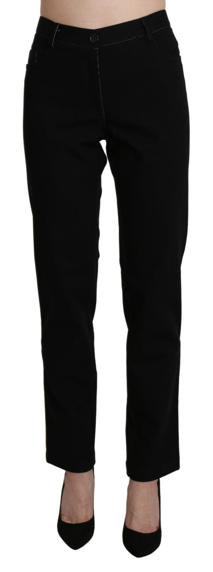Pantaloni casual dritti a vita alta neri BENCIVENGA