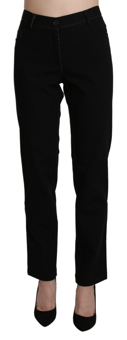 Pantaloni casual dritti a vita alta neri BENCIVENGA
