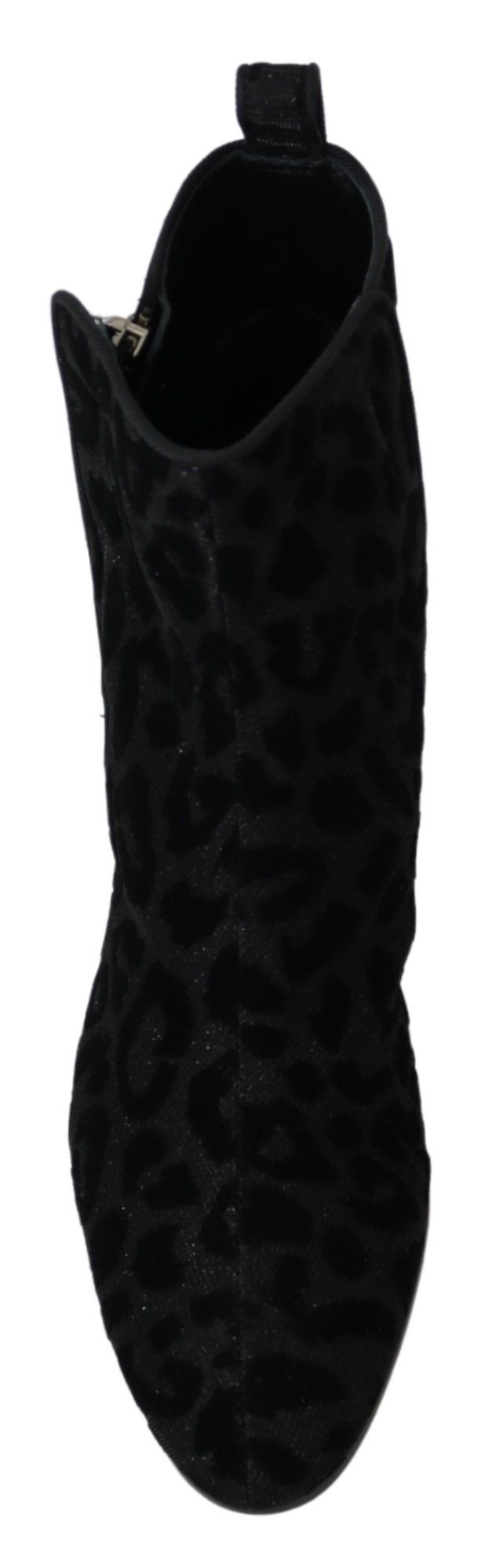 Dolce &amp; Gabbana Stivali corti leopardati neri con cerniera