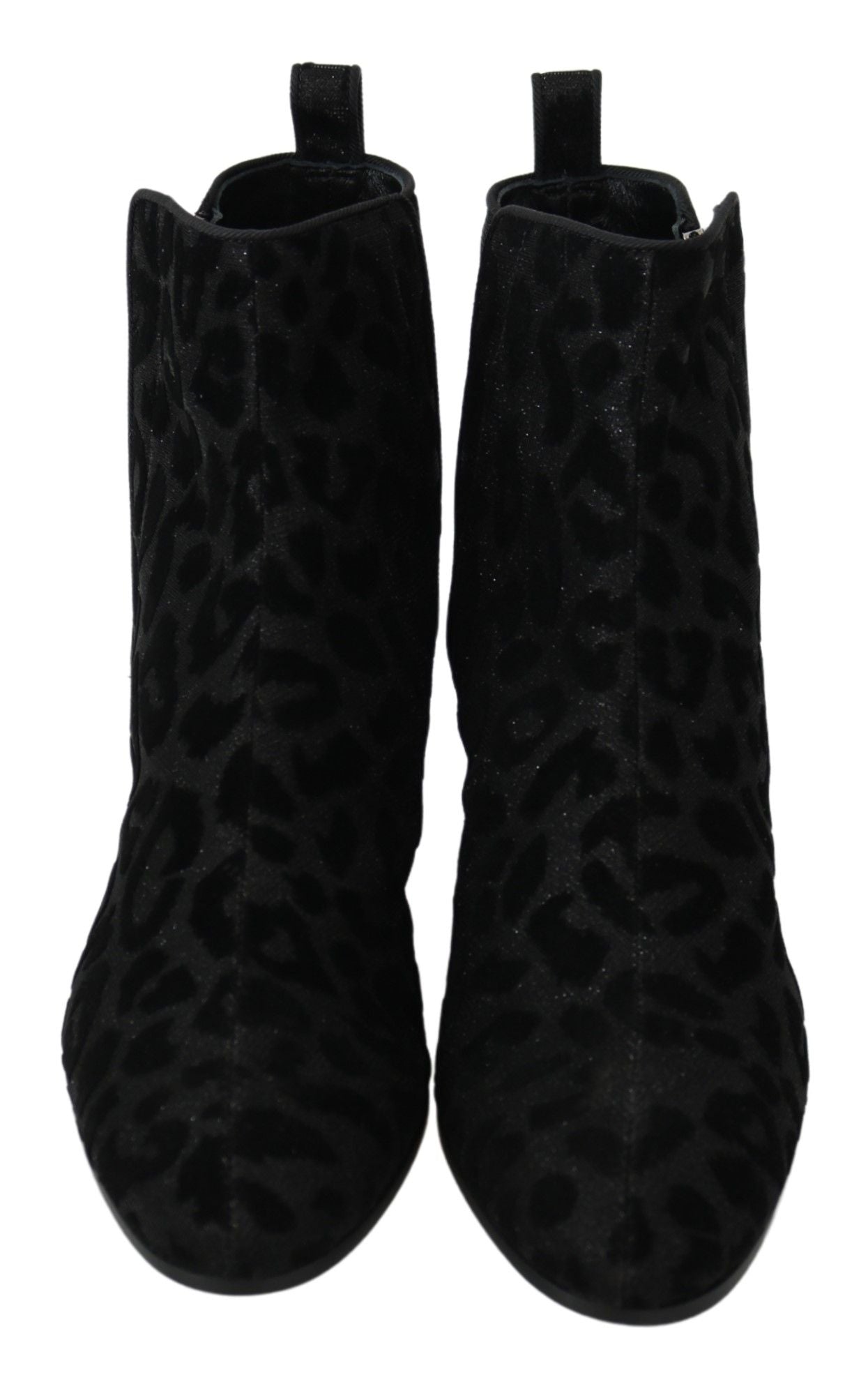 Dolce &amp; Gabbana Stivali corti leopardati neri con cerniera