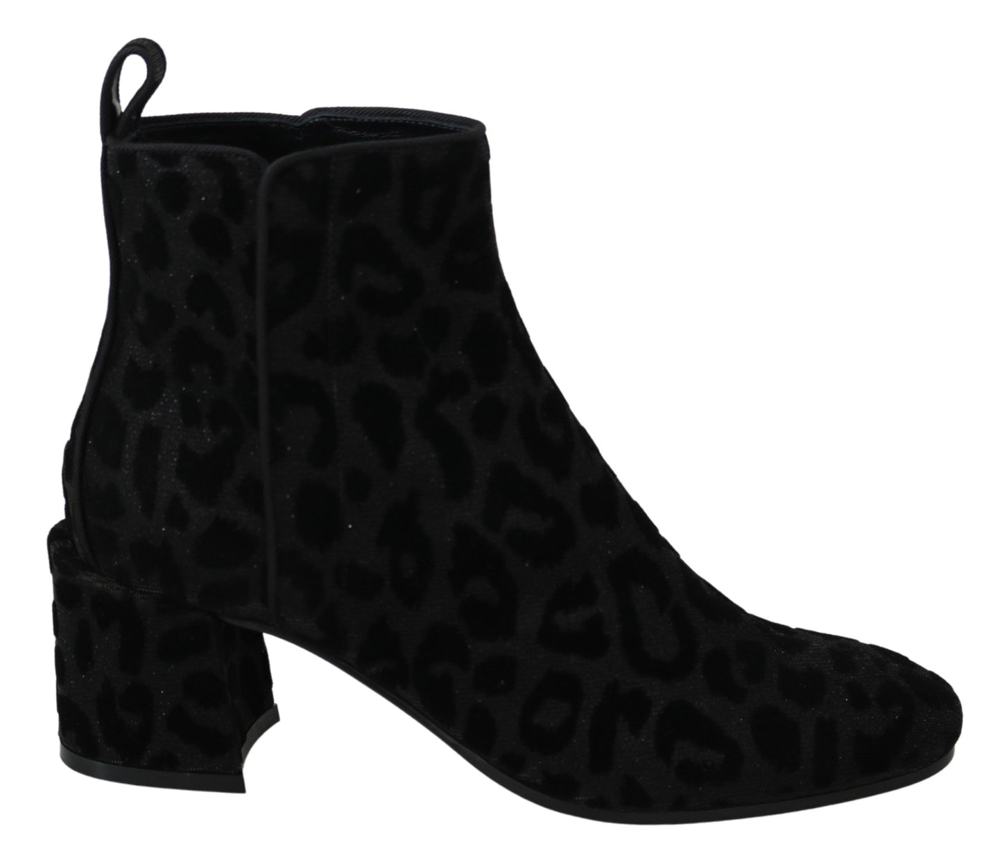 Dolce &amp; Gabbana Stivali corti leopardati neri con cerniera