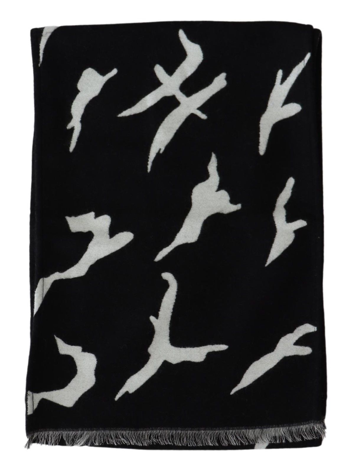 Sciarpa invernale calda unisex in lana nera e bianca Givenchy