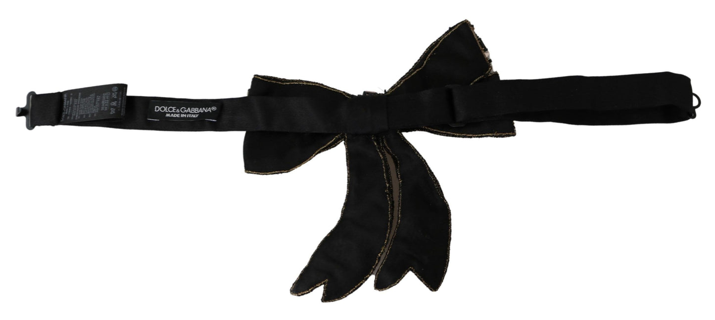 Papillon da donna Dolce &amp; Gabbana in seta color oro con strass