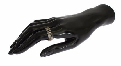 Anello da donna in argento sterling 925 con zirconi neri Nialaya