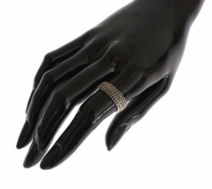 Anello da donna in argento sterling 925 con zirconi neri Nialaya
