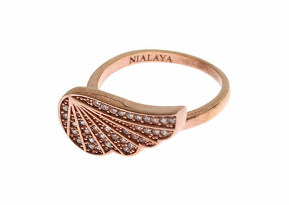 Anello da donna in argento 925 e oro rosa Nialaya con zirconi trasparenti