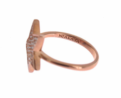 Anello da donna Nialaya in argento 925 con zirconi trasparenti e stella