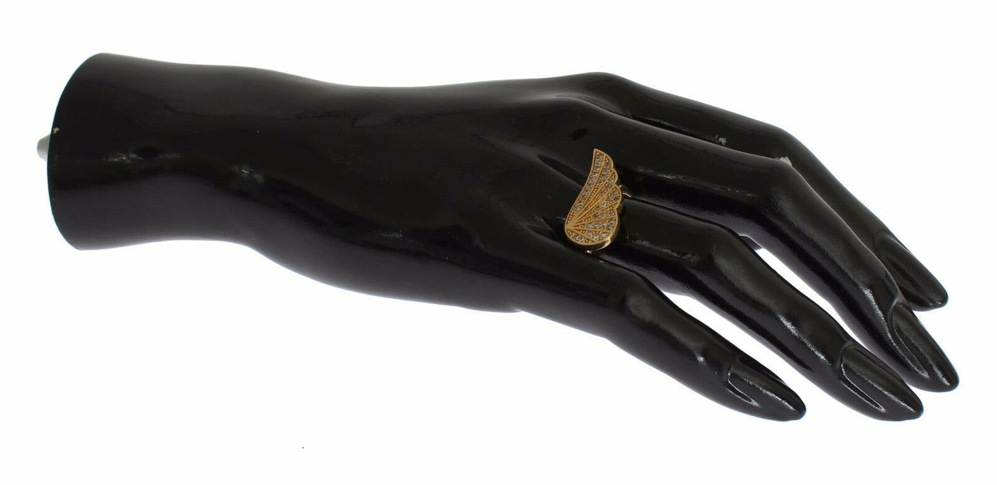 Anello autentico da donna Nialaya in argento 925 con zirconi trasparenti e oro