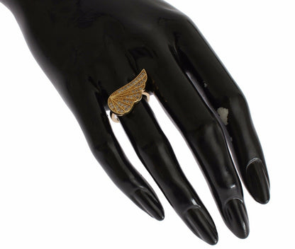 Anello autentico da donna Nialaya in argento 925 con zirconi trasparenti e oro