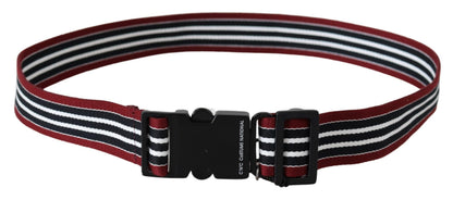 Cintura Costume National con fibbia nera e argento a righe color marrone