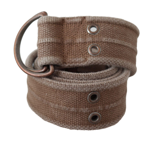 Cintura con fibbia Dolce &amp; Gabbana in pelle beige con logo