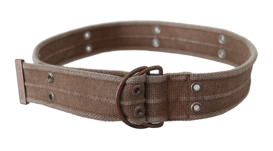 Cintura con fibbia Dolce &amp; Gabbana in pelle beige con logo