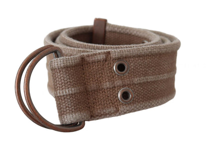 Cintura con fibbia Dolce &amp; Gabbana in pelle beige con logo
