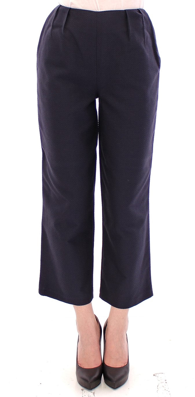 Pantaloni in cotone blu cropped di Andrea Incontri