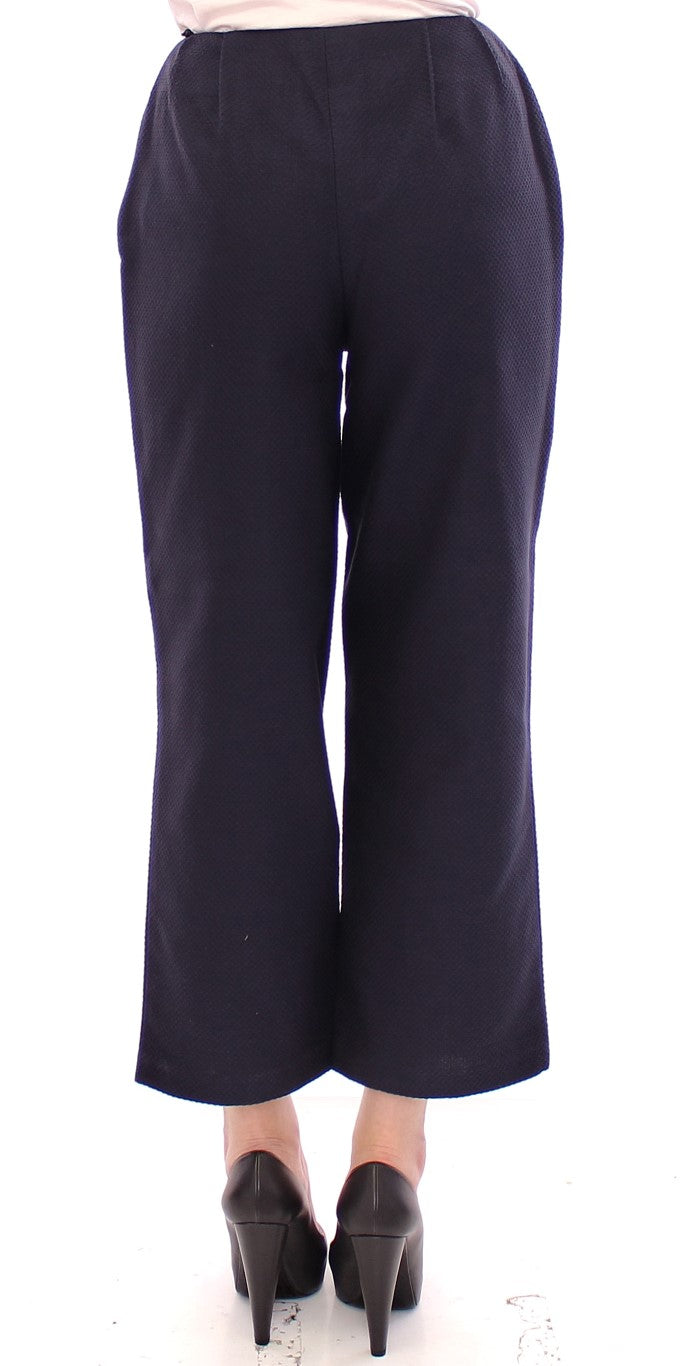 Pantaloni in cotone blu cropped di Andrea Incontri