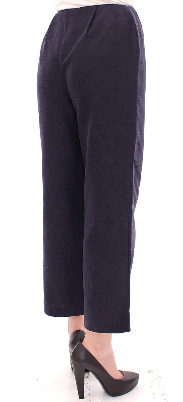 Pantaloni in cotone blu cropped di Andrea Incontri