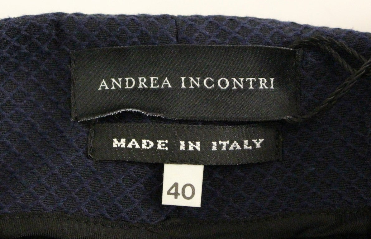 Pantaloni in cotone blu cropped di Andrea Incontri
