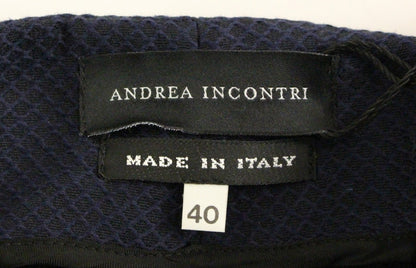 Pantaloni in cotone blu cropped di Andrea Incontri