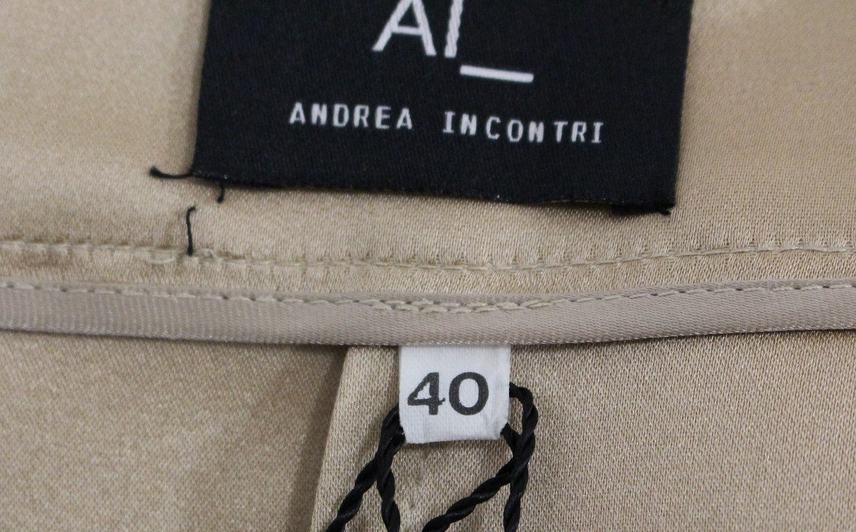 Andrea Incontri Gonna mini plissettata in seta marrone