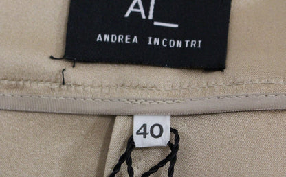 Andrea Incontri Gonna mini plissettata in seta marrone