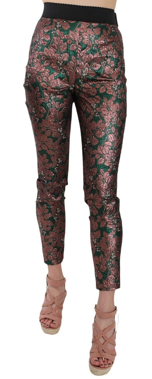 Pantaloni corti in jacquard broccato iridescente multicolore Dolce &amp; Gabbana
