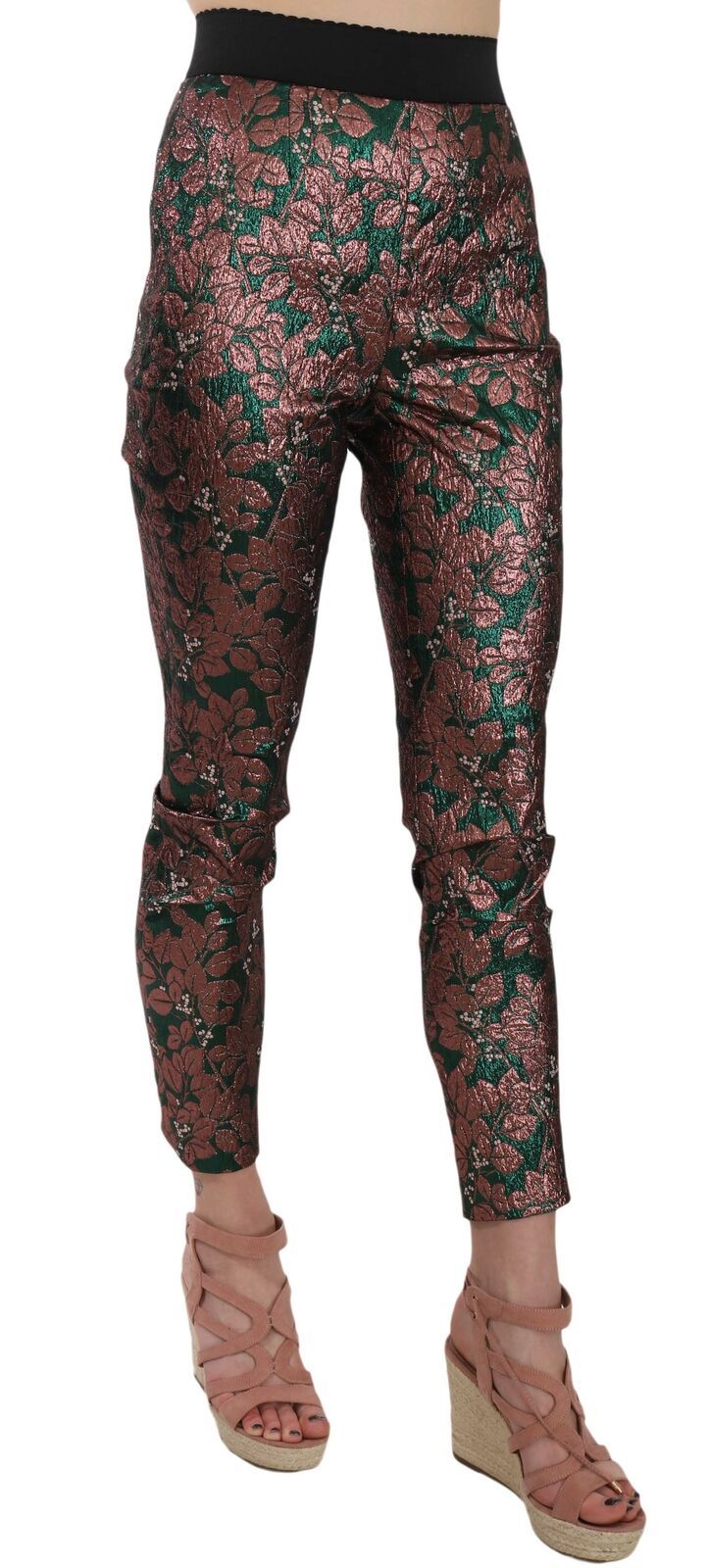 Pantaloni corti in jacquard broccato iridescente multicolore Dolce &amp; Gabbana