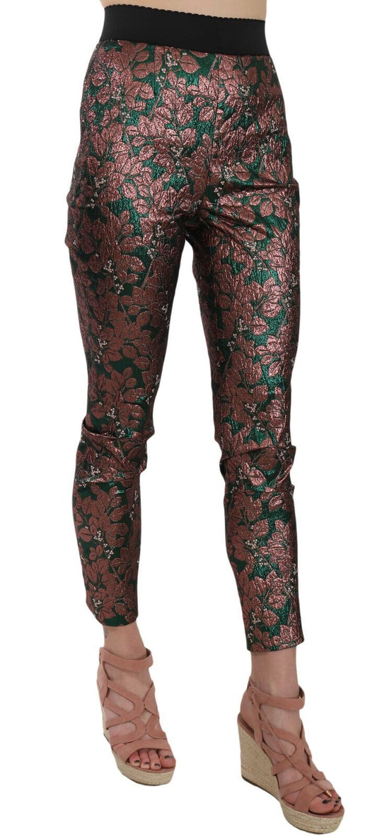 Pantaloni corti in jacquard broccato iridescente multicolore Dolce &amp; Gabbana