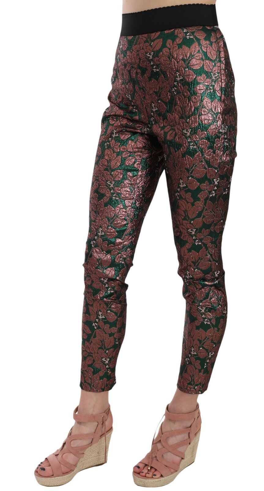 Pantaloni corti in jacquard broccato iridescente multicolore Dolce &amp; Gabbana