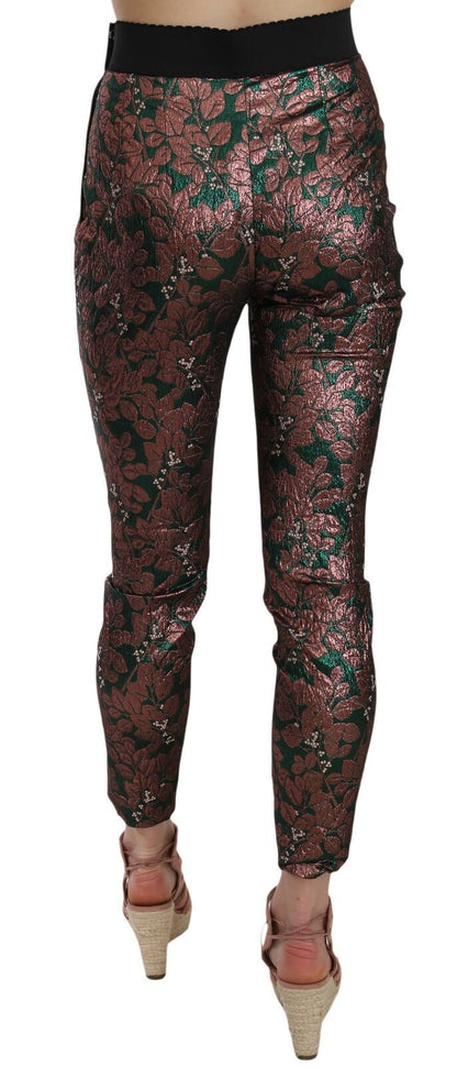 Pantaloni corti in jacquard broccato iridescente multicolore Dolce &amp; Gabbana