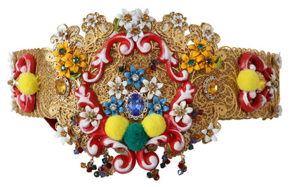 Cintura Carretto Dolce &amp; Gabbana con cristalli floreali e vita larga
