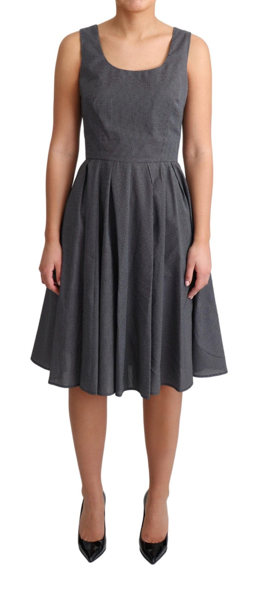 Abito a trapezio in cotone a pois neri Dolce &amp; Gabbana
