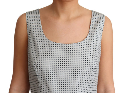 Abito a trapezio in cotone grigio a pois Dolce &amp; Gabbana