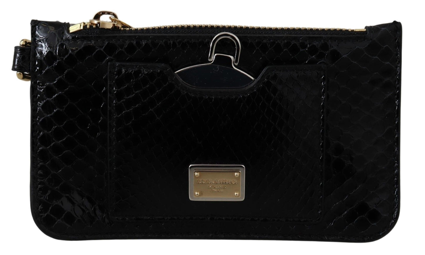 Portafoglio Agnese con specchio e portamonete in pelle nera Dolce &amp; Gabbana